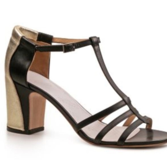 Maison Martin Margiela Shoes - MARTIN MARGIELA 22 Black & Gold T-Strap Heels 39 8